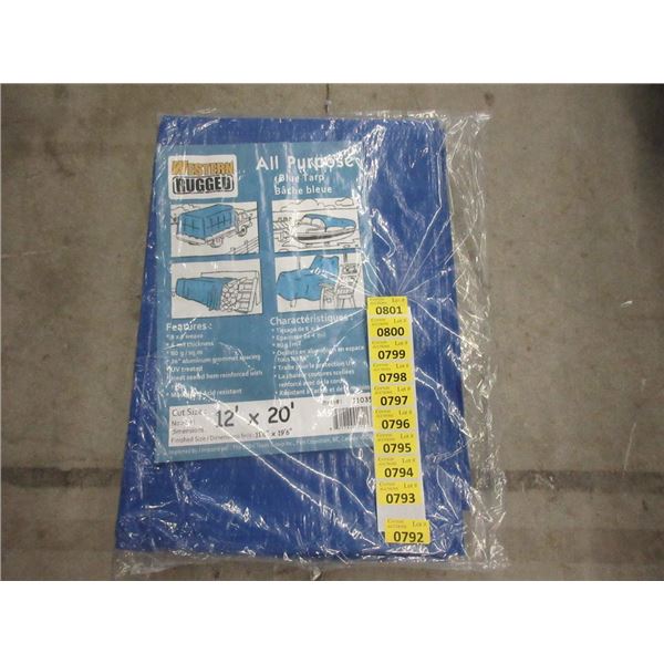 New 12  x 20  All Purpose Blue Tarp