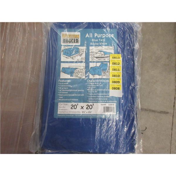 New 20' x 20' Blue All Purpose Tarp