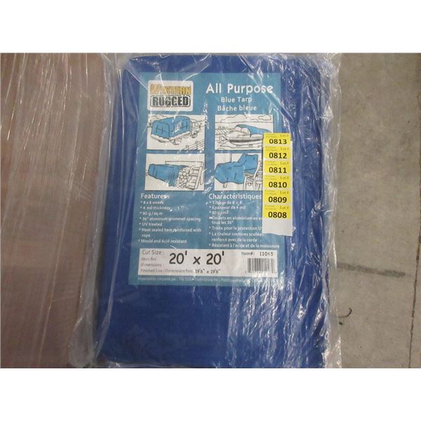 New 20' x 20' Blue All Purpose Tarp