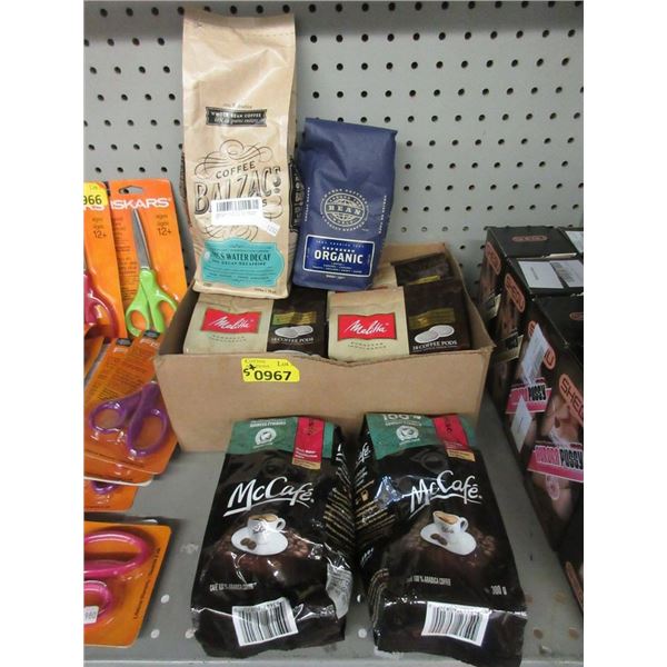 4 Bags of Coffee Beans and Box of Melita Pods