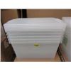 Image 1 : Set of 5 New 50 L Clear Storage Totes w/ Lids