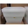 Image 1 : Set of 5 New 50 L Clear Storage Totes w/ Lids