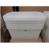 Image 1 : Set of 5 New 50 L Clear Storage Totes w/ Lids