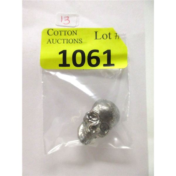 1 Oz .9999 Fine Indium Bullion 3D Skull Bar