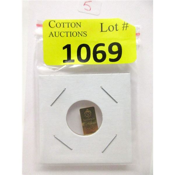 1/100th Oz. .9999 Fine Gold Scottsdale Bar