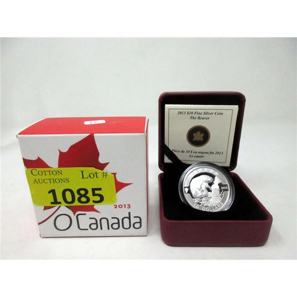 1/2 Oz. Fine Silver 2013 Canada  The Beaver  Coin