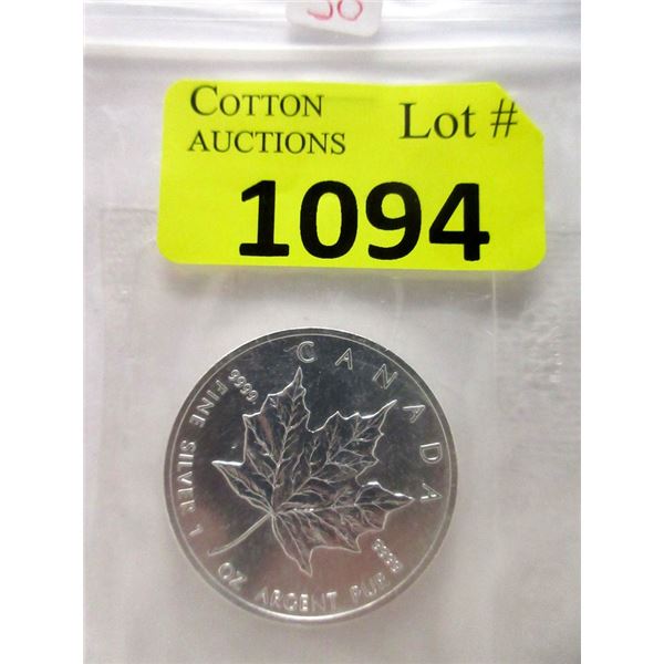 1 Oz. Fine Silver 2006 Canada Maple Leaf Coin