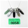 Image 1 : 5 Healing Point Gemstone Pendants & 1 Chain