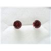 Image 1 : New 14 KT White Gold Garnet Stud Earrings