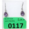 Image 1 : New Amethyst & Diamond Dangle Earrings