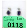 Image 1 : New Sterling Silver Amethyst & Diamond Earrings