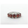 Image 1 : Sterling Silver Garnet & Diamond Ring