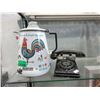 Image 1 : Vintage Berggren Coffee Pot & Tin Toy Phone