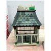 Image 1 : Folk Art Wood Bird Cage - 11" x 11" x 17" tall
