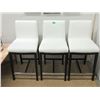 Image 1 : 3 White 26" Bar Stools with Espresso Legs