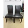 Image 1 : Pair of Brown Bonded Leather Dining Chairs