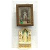 Image 1 : Vintage Wall Altar & Framed Mother Mary Icon