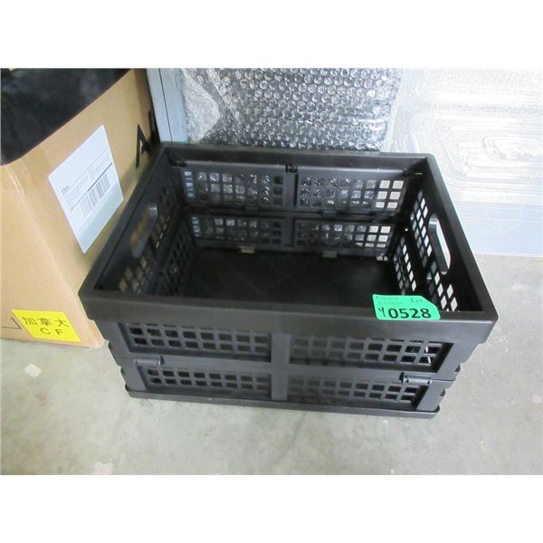 4 Sets of 3 Collapsible Crates - 10" x 14" x 7"