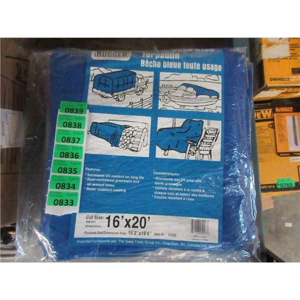 New 16' x 20' All Purpose Blue Tarp