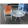 Image 1 : Round Glass Top Patio Table with 4 Chairs