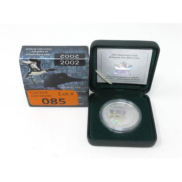 2002 Canadian Fine Silver Hologram Loon Coin