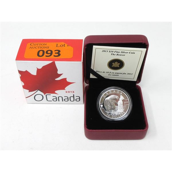 1/2 Oz. Fine Silver 2013 Canada "Beaver" $10 Coin