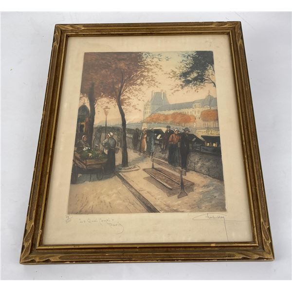 French Hand Tinted Engraving