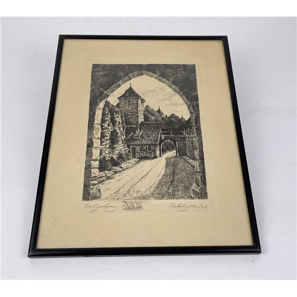 European Monastery Engraving