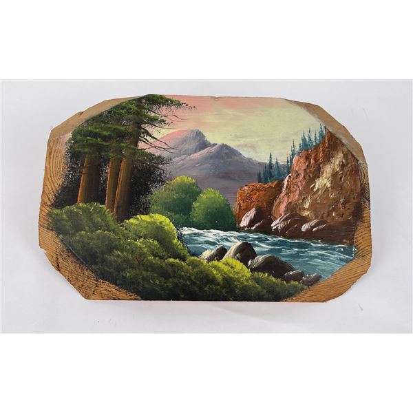 Antique Montana Tourist Plein Air Painting