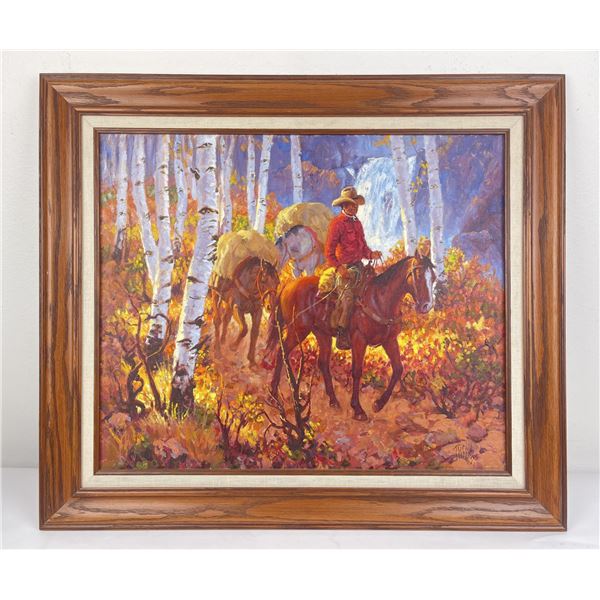 John Jones Cowboy Oil on Canvas Painting