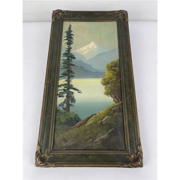 Antique Mount Hood Roadside Tourist Painting