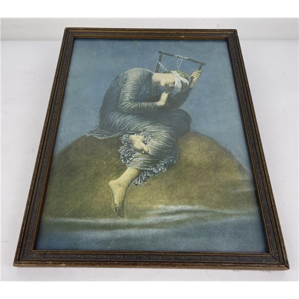 Antique Blind Hope Print George Frederic Watts