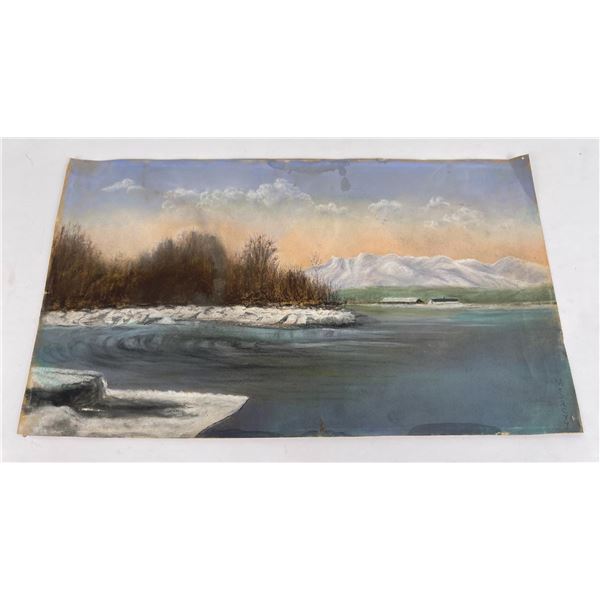 Antique Alaskan Pastel Signed
