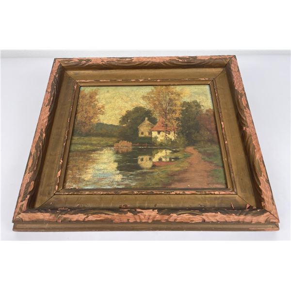 Very Nice Antique Oil on Board Painting