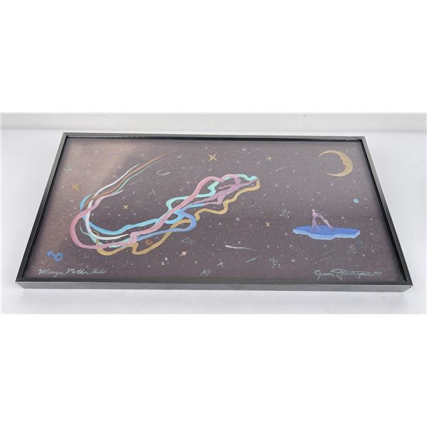 Abstract Galaxy Painting on Paper Signed