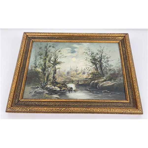 Antique Oil on Board Painting