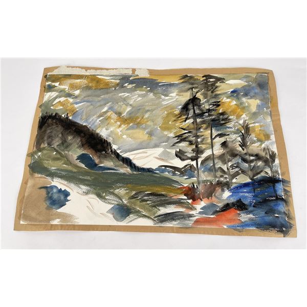 Montana Abstract Landscape Watercolor Painting