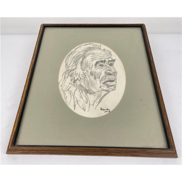 Montana Indian Pencil Drawing