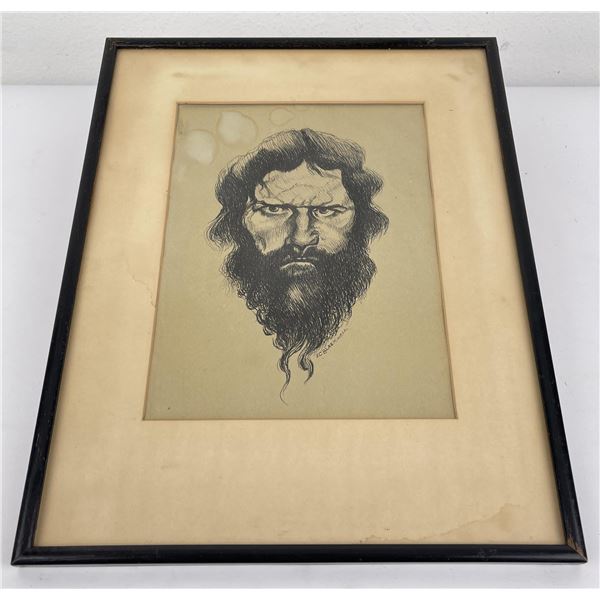 Pen and Ink Drawing Bearded Man Blackwell