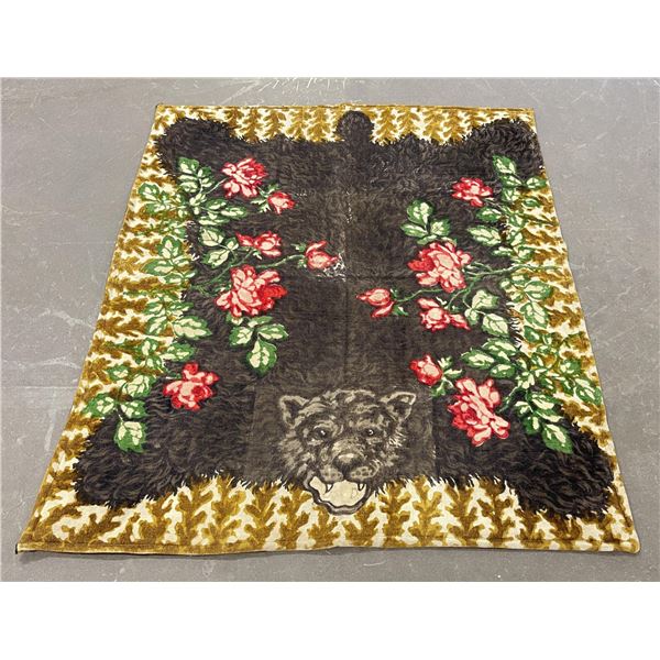 Antique Black Bear Wool Sleigh Lap Blanket