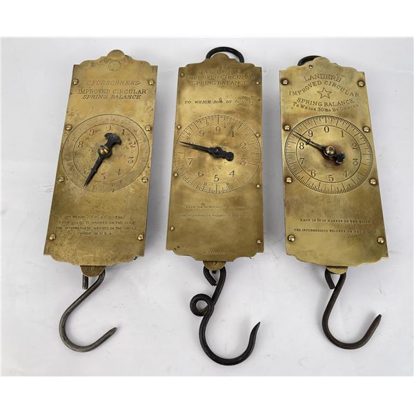 3 Large Antique Spring Scales