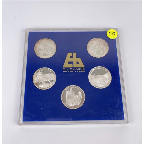 McCoy Mine 1990 Safety Award Medals Silver Rounds