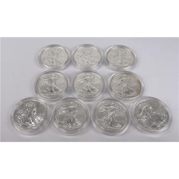 Lot of 10 2015 American Silver Eagle Coins