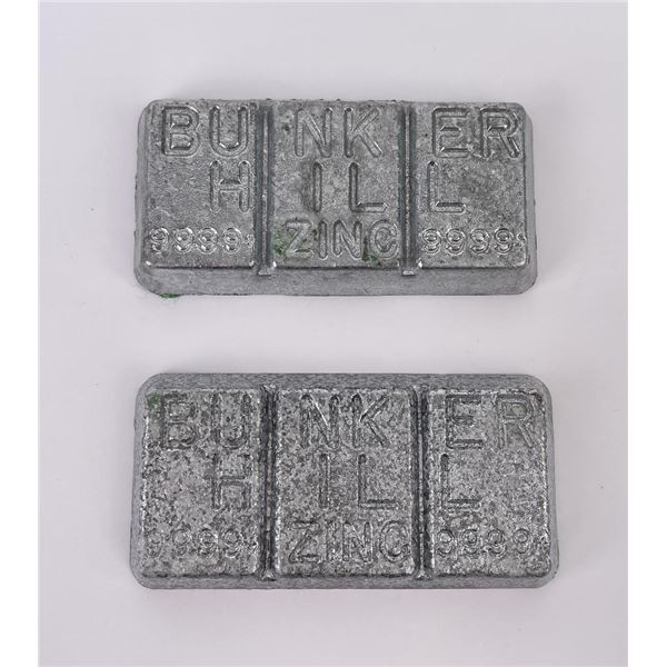 Pair of Bunker Hill Idaho Zinc Bars