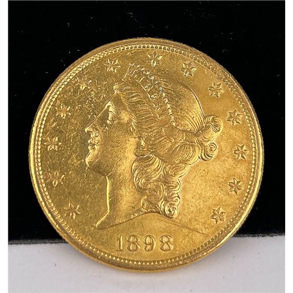 1898 S $20 US Liberty Head Gold Coin