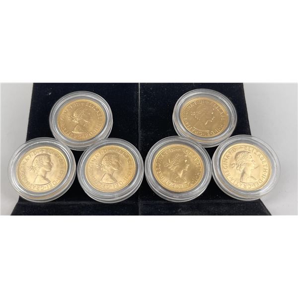 Lot of 6 Gold Sovereign Coins