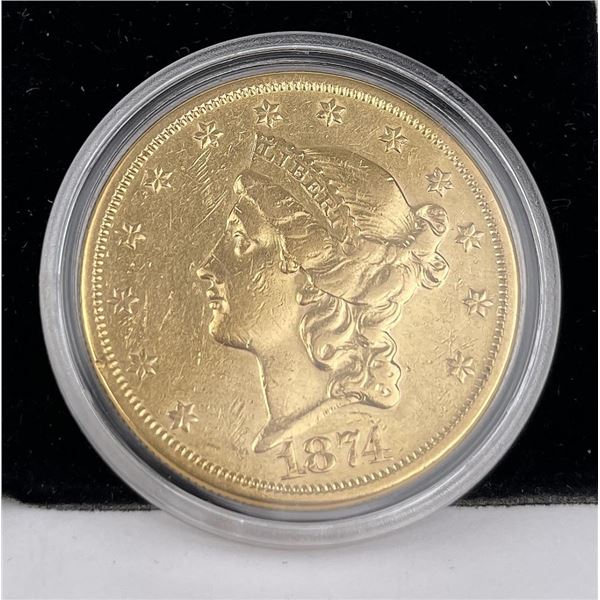 1874 S $20 US Liberty Head Gold Coin