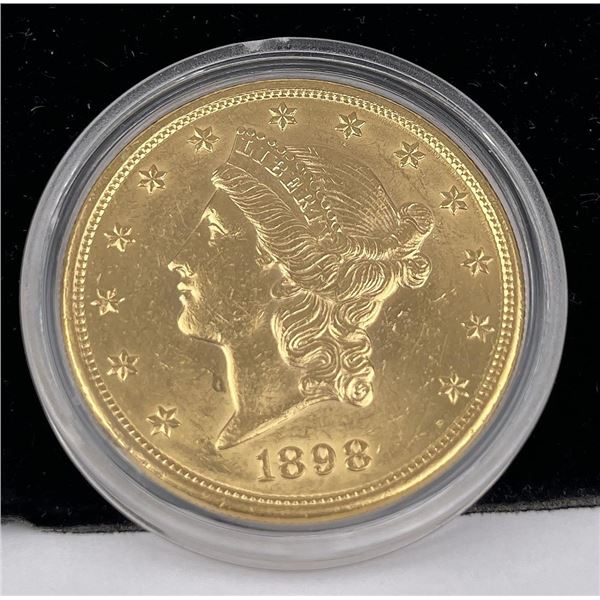 1898 S $20 US Liberty Head Gold Coin