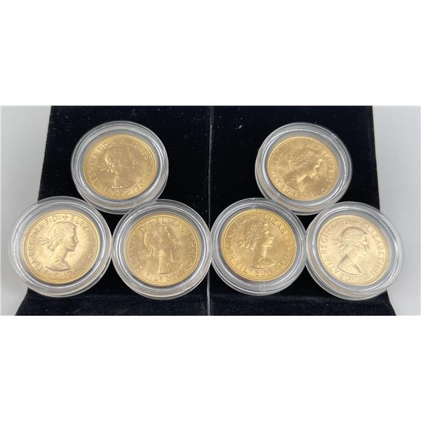 Lot of 6 Gold Sovereign Coins