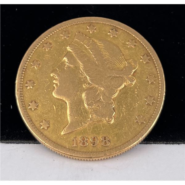 1898 S $20 US Liberty Head Gold Coin